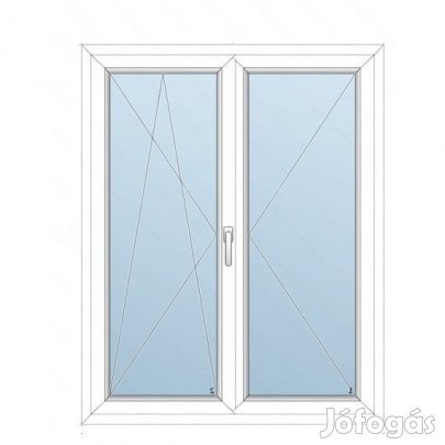 118x138 Műanyag ablak / NY-BNY / 2 réteg üvegezés / KFS