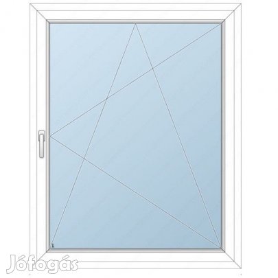 118x148 Műanyag ablak / Bukónyíló/, 3-rétegű üveg-KR