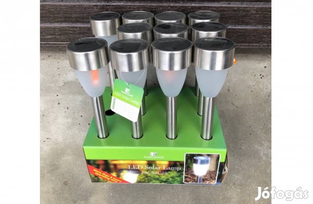 11 db Napelemes LED-es szolár lámpa leszúrható hidegfehér fém 230 mm