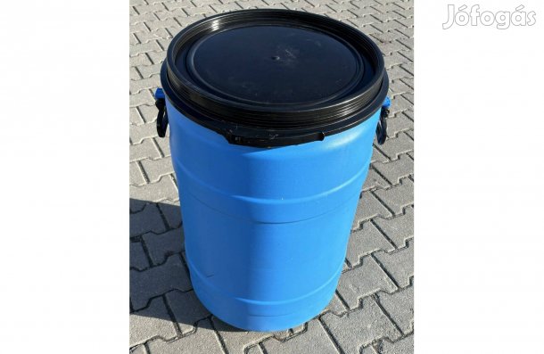 120 literes levehető tetejű, bajonettzáras műanyag, élelmiszeres hordó