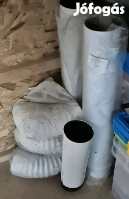 120 miliméter átmérőjű új fehér füstcső (kályhacső)-készlet olcsón