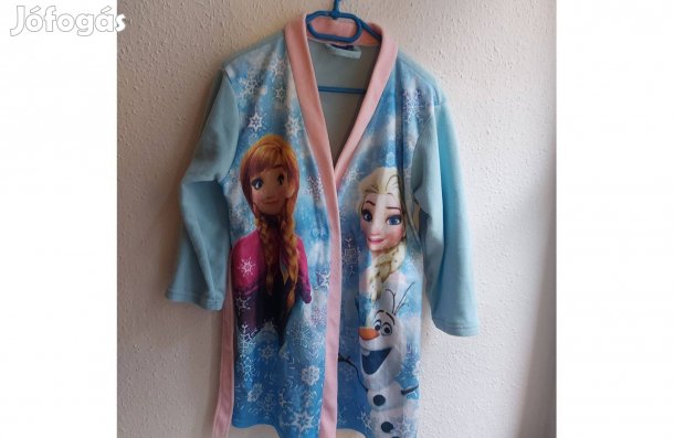 122/128-as Jégvarázs mintás, polár anyagú kislány köntös