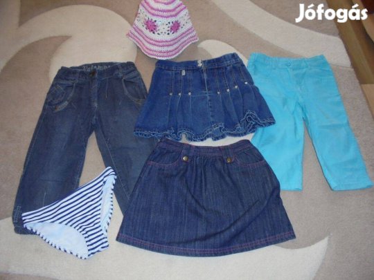 122-128-as lány nyári kalapos ruhacsomag akciós!