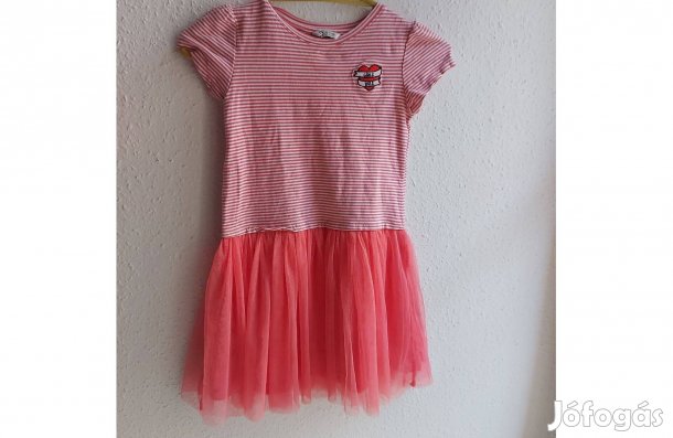 122/128-as tüllszoknyás, rövidujjú kislányruha