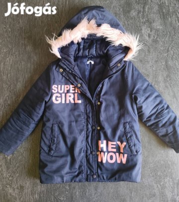 122-es használt állapotú, hosszított fazonú télikabát 