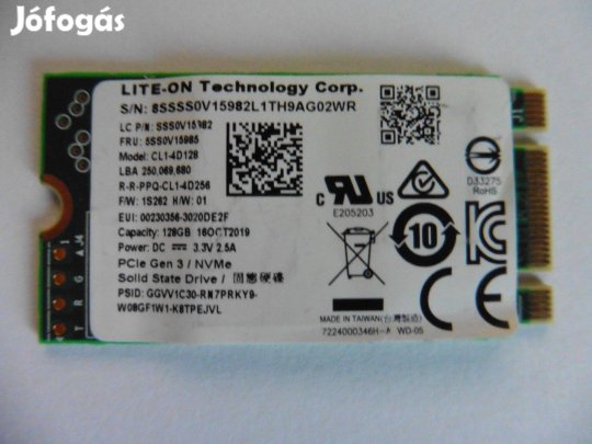 128G SSD új, nem használt LITE-ON M.2 Nvme 42mm eladó