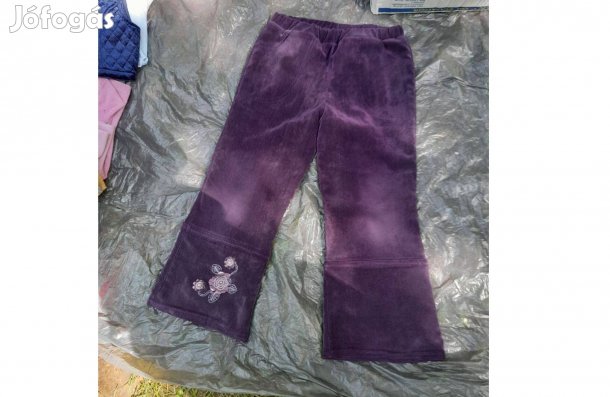 128 134 Újszerű lila polárral bélelt kord csizmanadrág nadrág