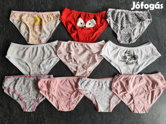 128-134-es 10 db-os használt állapotú bugyi csomag