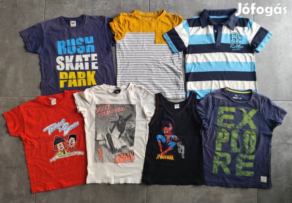 128-134-es használt állapotú póló és trikó csomag 