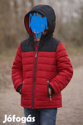 128 Palomino meggypiros-sötétkék átmeneti kabát, jó állapotban