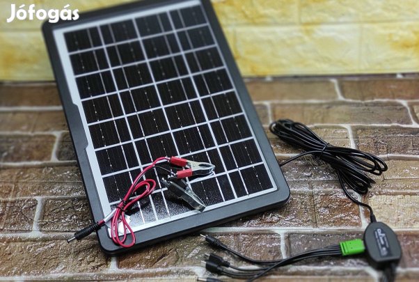 12V 15W Szolár panel telefon, és akkumulátorok (Power bank) töltésére