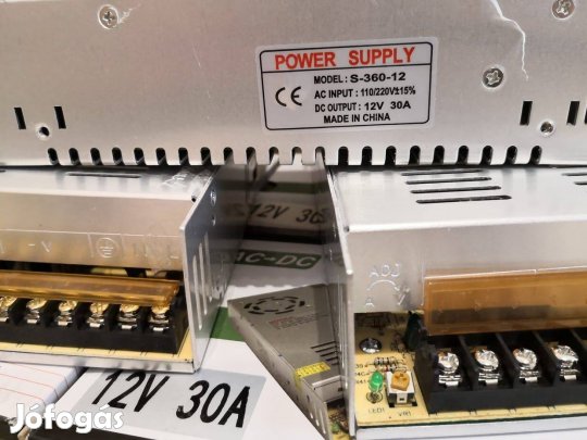 12V 30A adapter tápegység Új! 360 Watt a legjobb áron budapest!