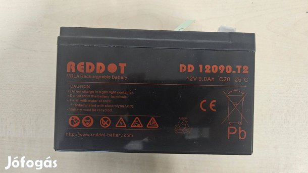 12V 9 Ah reddot akkumulátor 1 éves