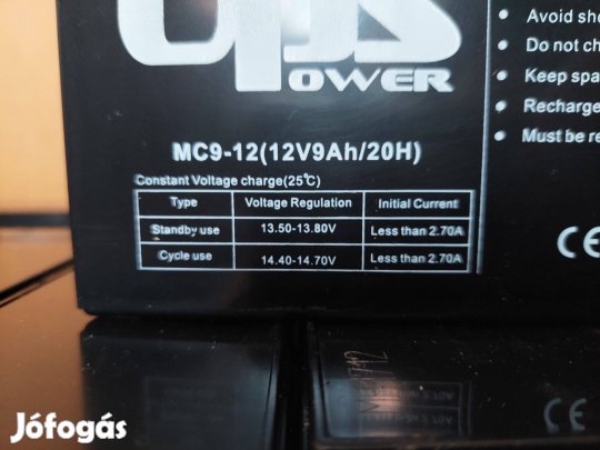 12V / 9Ah zselés akkumuláror
