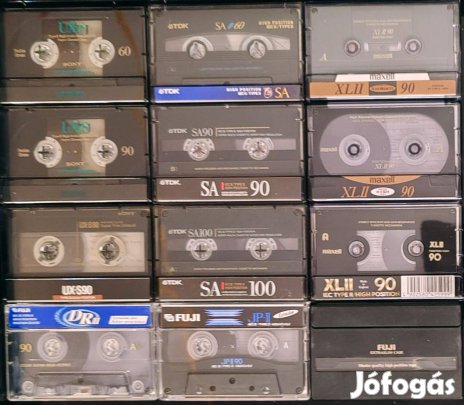 12 darab különböző típusú chromdioxidos magnókazetta egyben eladó