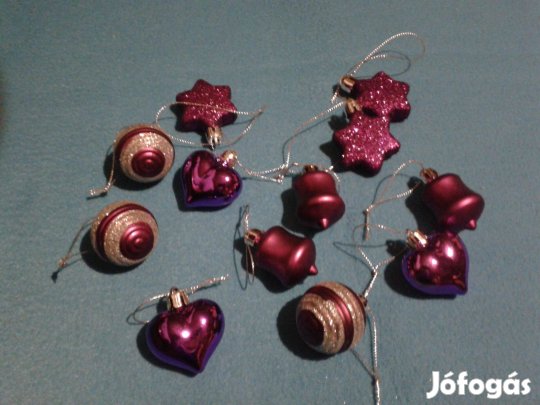 12 darabos csillogó új karácsonyfa dísz