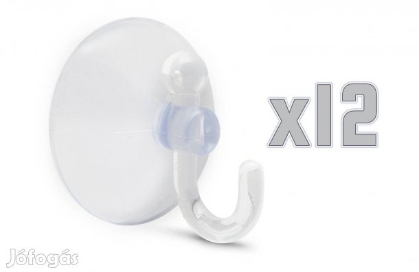 12 db Átlátszó Tapadókorongos akasztó háztartási fali kampó fogas