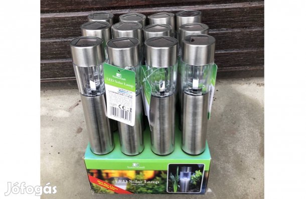 12 db Napelemes LED-es szolár lámpa leszúrható hidegfehér fém 300mm