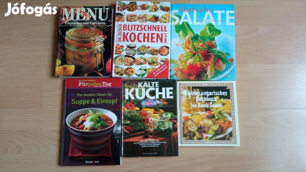 12 db német nyelvű szakácskönyv recept könyv együtt 7.000 Ft