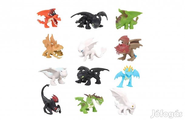 12 db-os Így neveld a sárkányodat jellegű figura szett -csak sárkányok