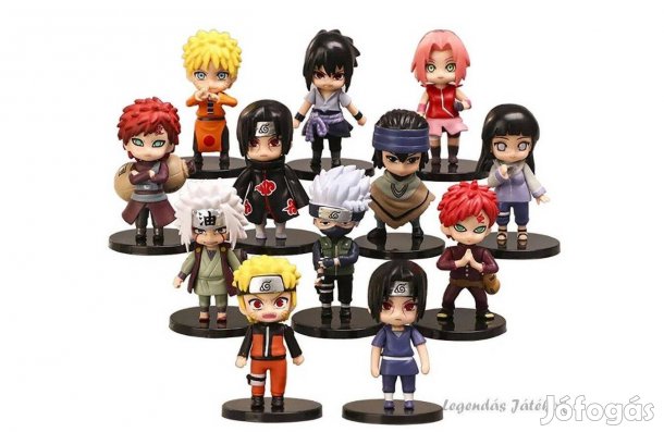 12 db-os Naruto jellegű figura szett