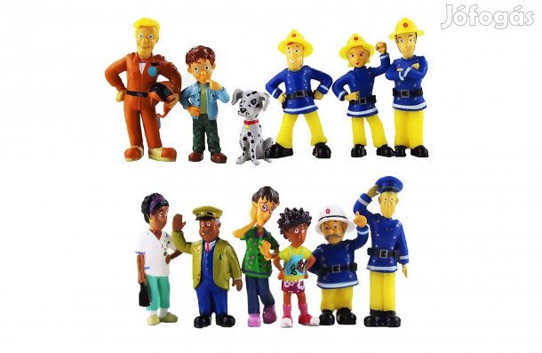 12 db-os Sam a tűzoltó jellegű figura szett