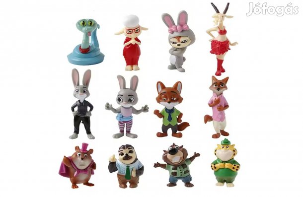 12 db-os Zootropolis jellegű figura szett új verzió