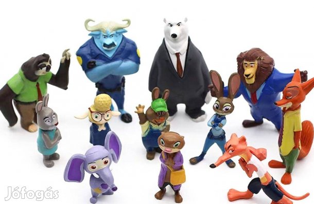 12 db-os Zootropolis jellegű mesefigura szett
