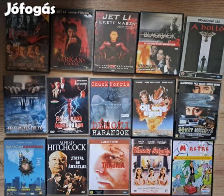12 eredeti DVD: A sárkány csókja, Fekete maszk, Blackjack stb