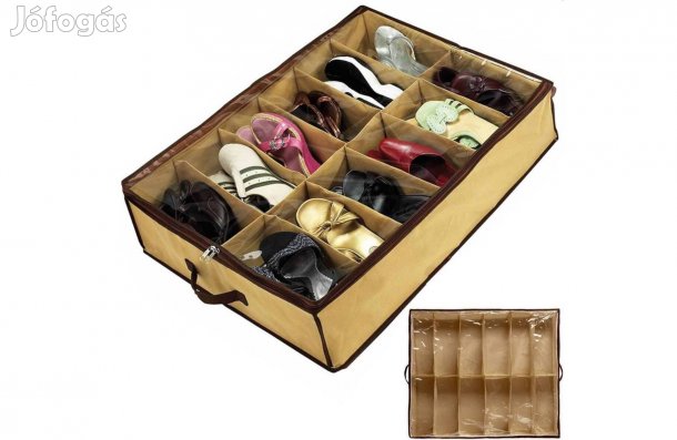 12 részes Cipő szervező doboz átlátszó cipzáros fedéllel