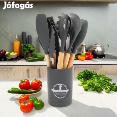 12 részes szilikon konyhai eszközök szürke T08