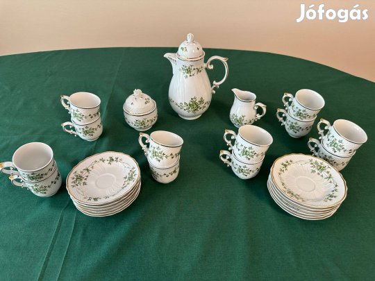 12 személyes, új állapotban lévő, Erika mintás, Hollóházi mokk