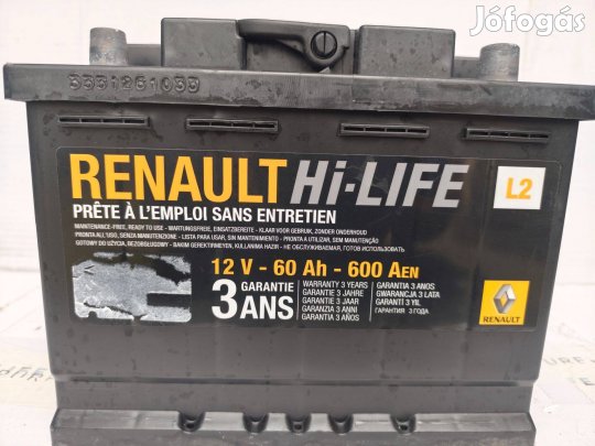 12v60ah Renault Hi-Life akkumulátor 3 hónap garanciával