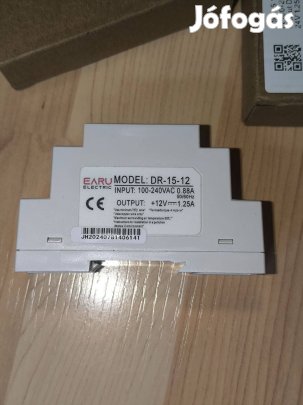 12v 15w dc tápegység din sínre szerelhető