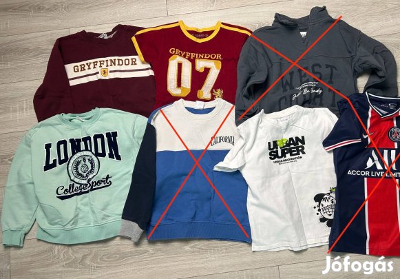 134-140-es fiú ruhacsomag / pólók, pulóverek
