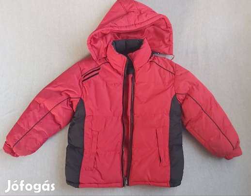 134-140-es használt állapotú, könnyű, meleg télikabát 