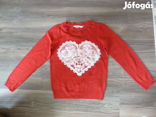 134/140-es kislány pulóver