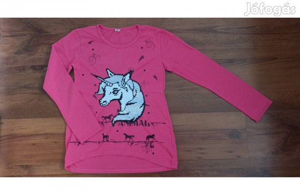 134-140 lány unikornis simizős hosszú ujjú felső
