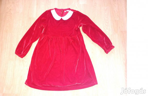 134 Új fehér galléros piros plüss ruha