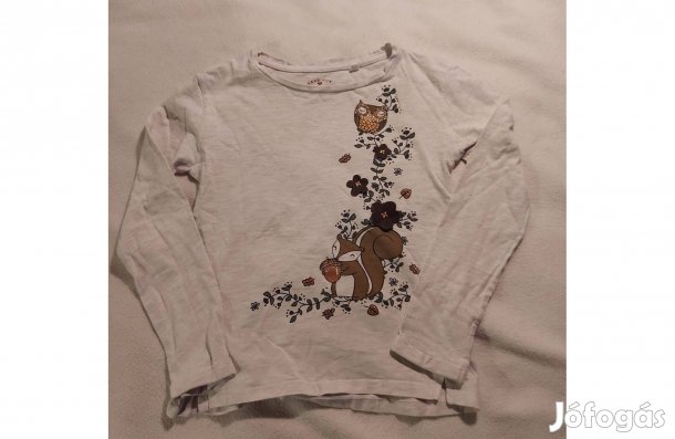 134-es, hosszúujjú kislány póló, elején kedves mintával