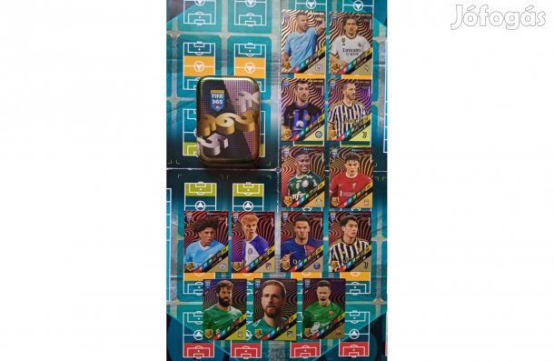 13 db GOLD Panini Fifa 365 2024 kártya kis fémdobozban