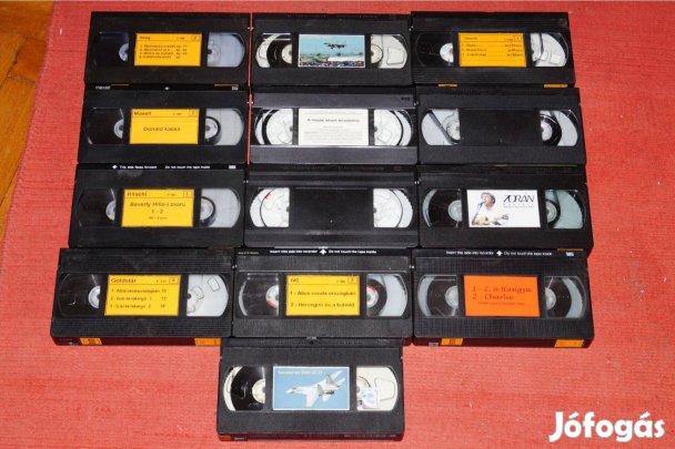 13 db VHS régi videó kazetta eladó vagy cserélhető magnó kazettára