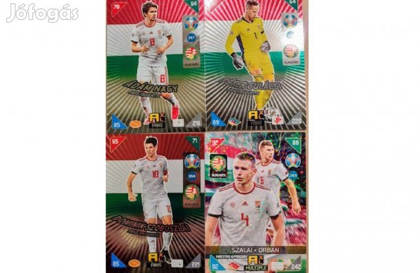 13 magyar válogatott focis kártya teljes sor Panini Euro 2020 Kick Off