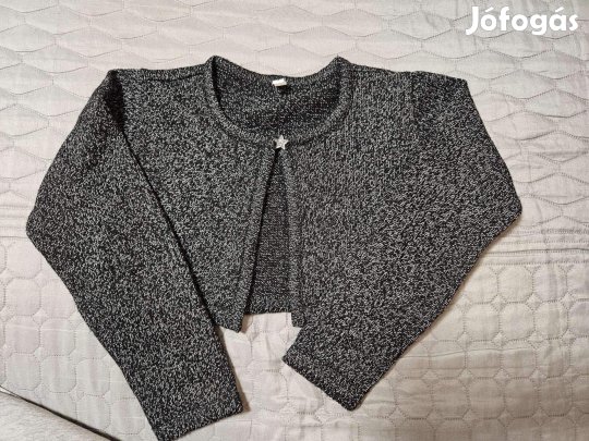 140/146-os alkalmi bolero fekete/ezüst