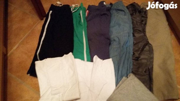 140/146-os fiúgyermek halász, rövidnadrág, póló, trikó ruházat