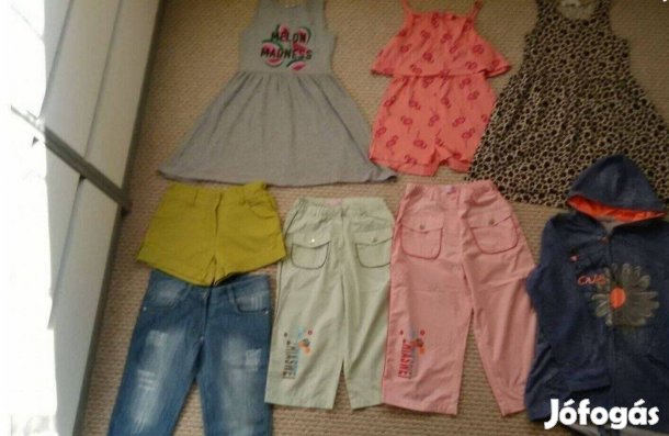 140 Tavaszi nyári lány ruhatár bermuda felső ruha csomagban