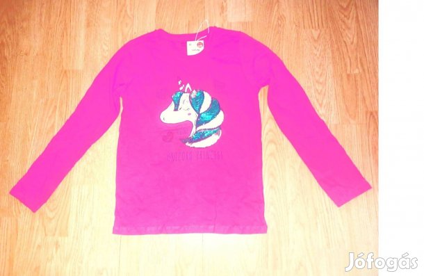 140 új címké fordító flitteres unikornis mintás hosszú ujjú póló