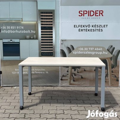 140x160 cm gurulós íróasztal, juhar színű, LAS - használt bútor