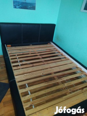 140x200 bőrhuzatos ágykeret ágyráccsal