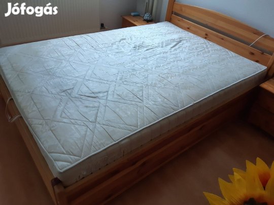 140x200cm borovi fenyő, ágyneműtartós ágy, dreamzone plus S50 matracca